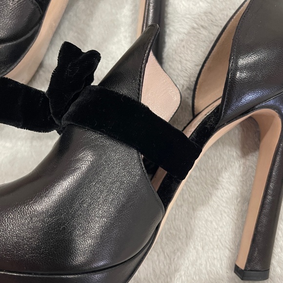 Miu Miu Black Heels, Open Peep Toe Women's Size 7 - Picture 8 of 15